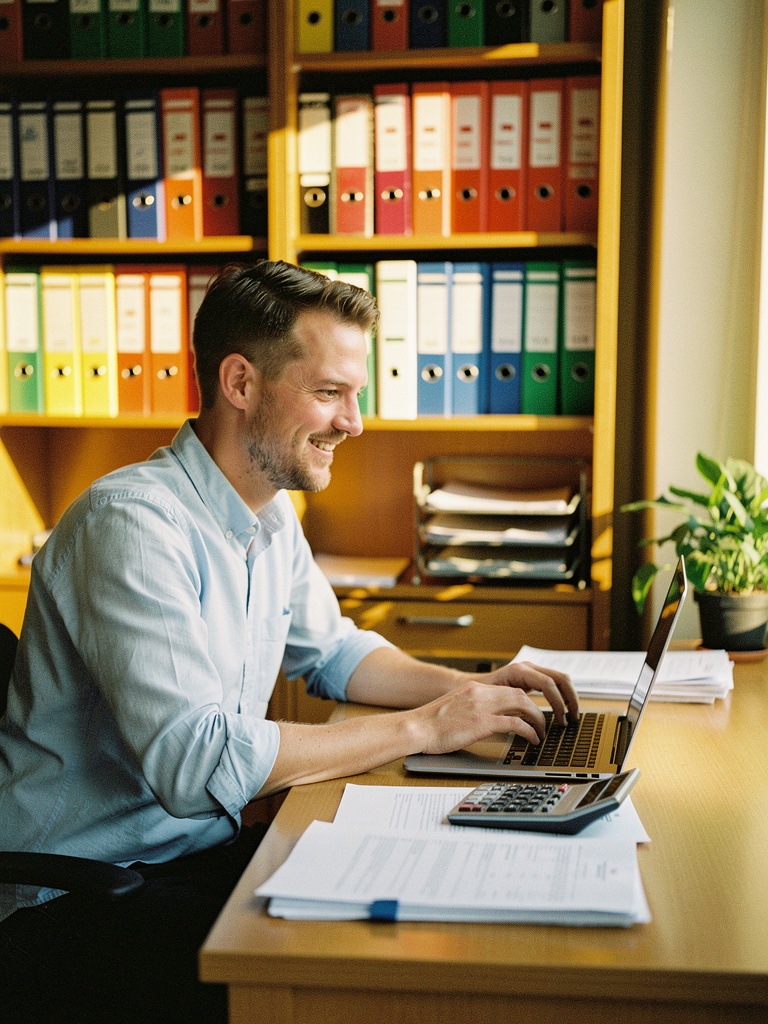 Ondernemer werkt aan de eigen website