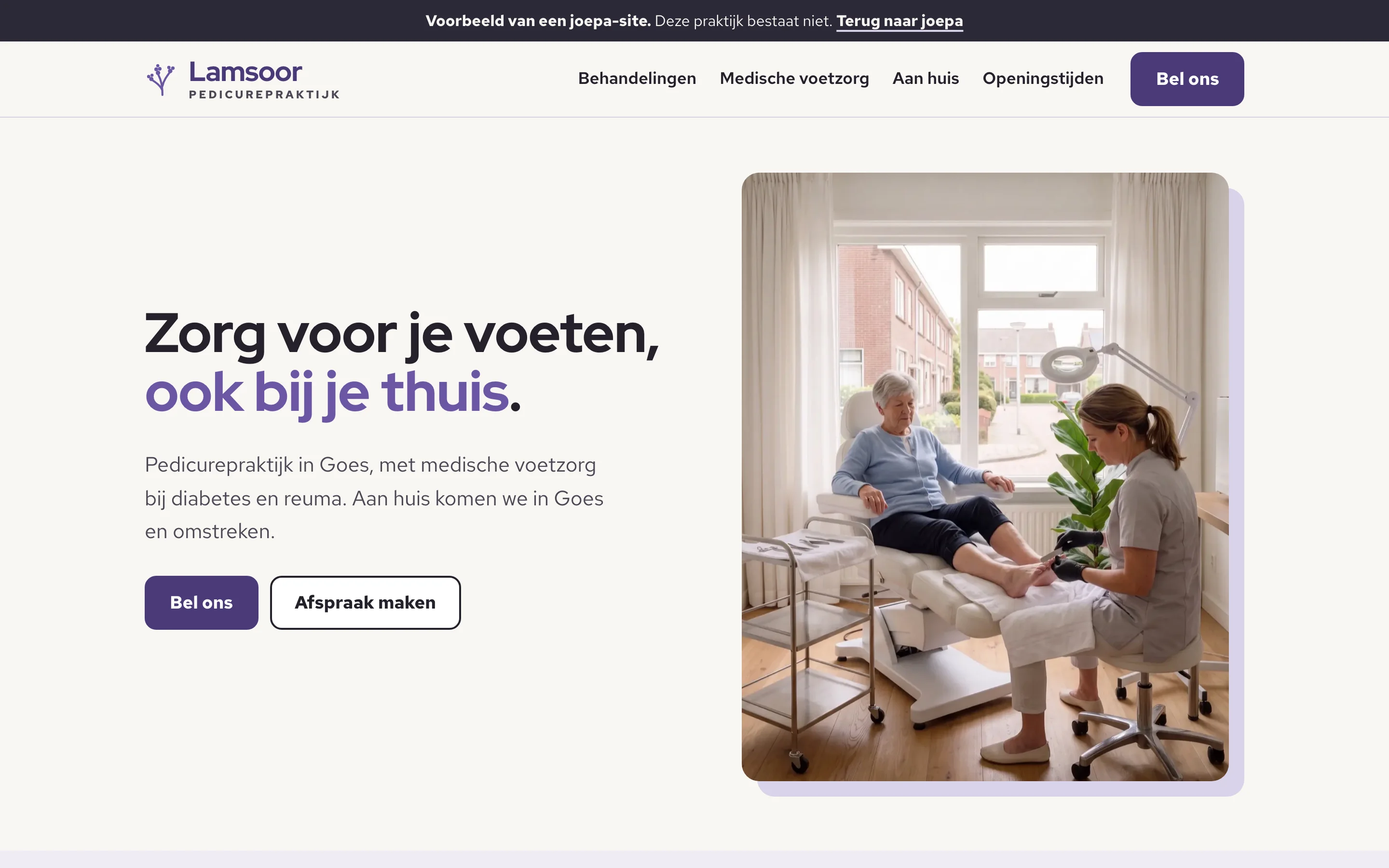 Pedicurepraktijk Lamsoor op een laptop