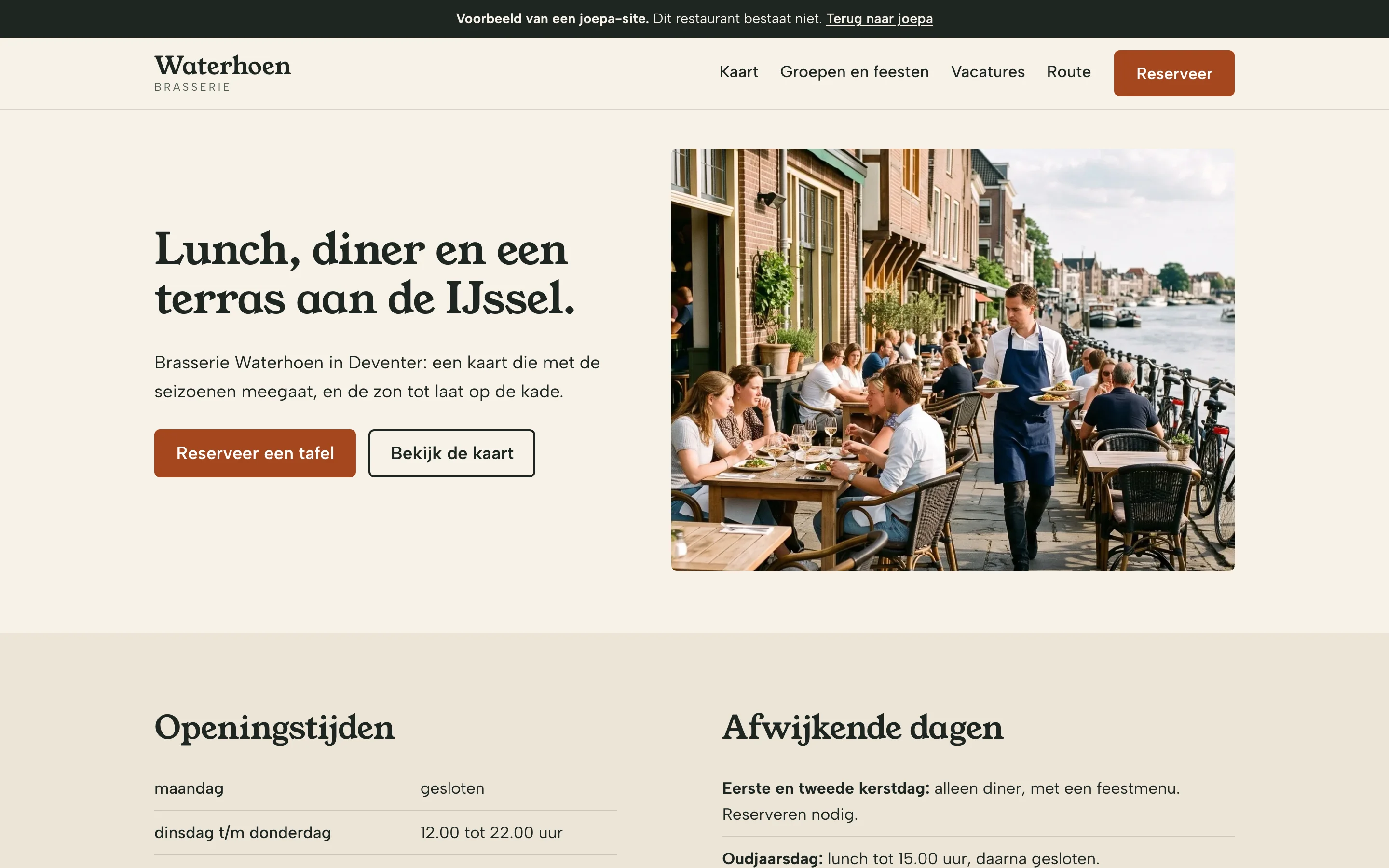 Brasserie Waterhoen op een laptop
