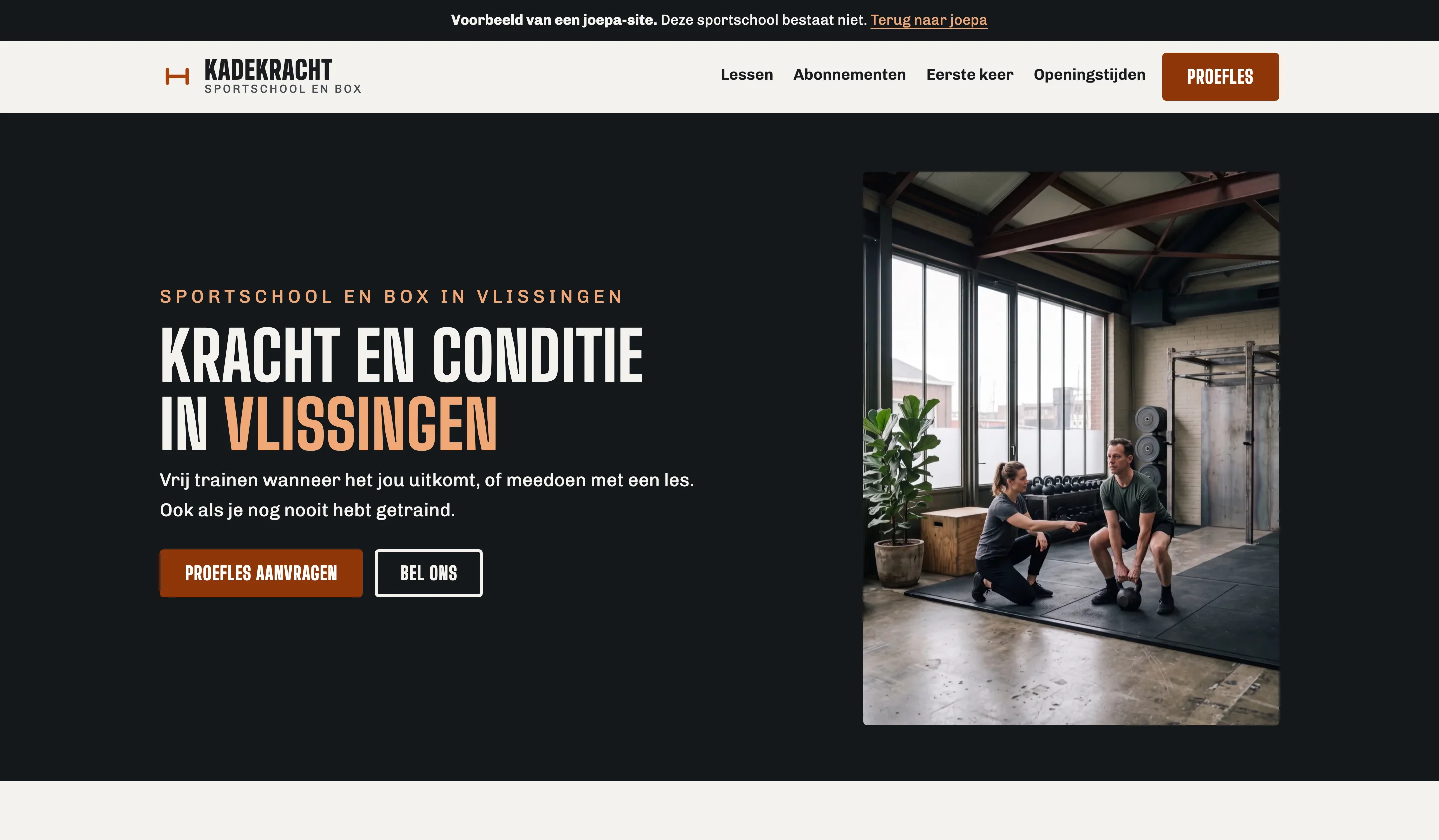 Sportschool Kadekracht op een laptop