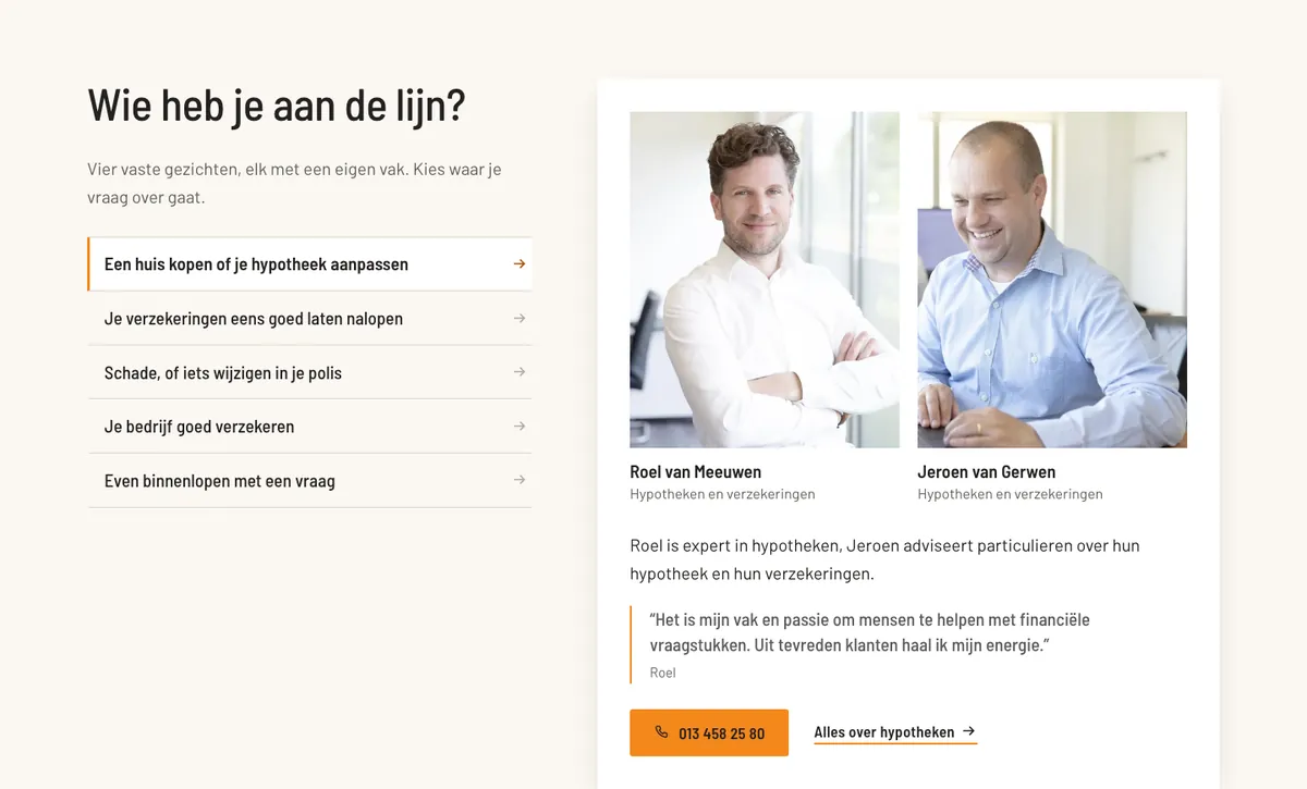 Het onderdeel 'Wie heb je aan de lijn?' met Roel en Jeroen