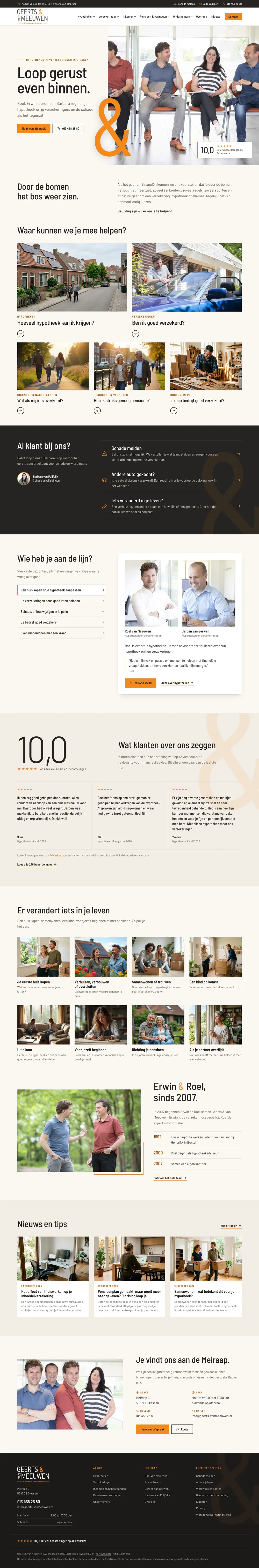 De volledige homepage van Geerts & Van Meeuwen
