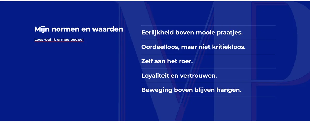 Haar normen en waarden in de blauwe band