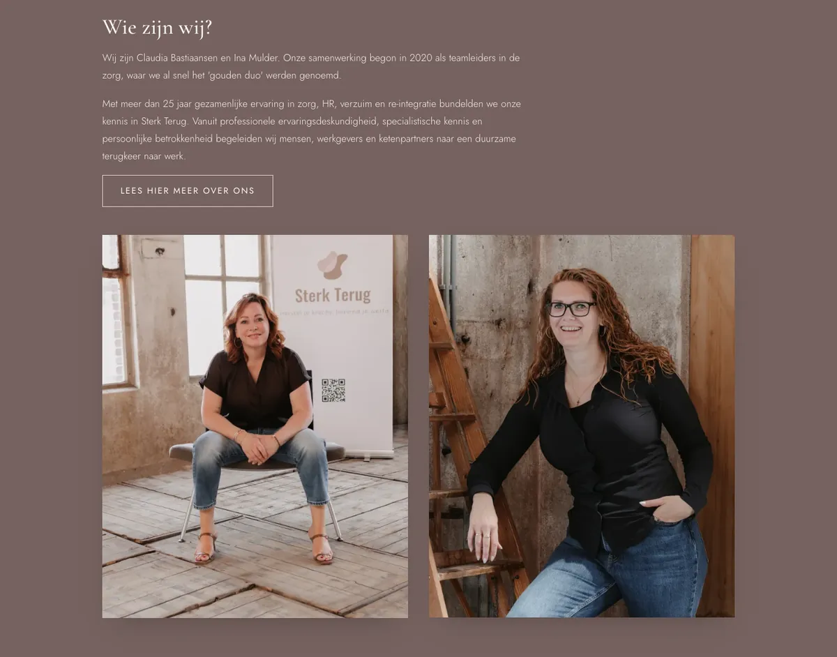 Claudia en Ina op de foto bij 'Wie zijn wij?'